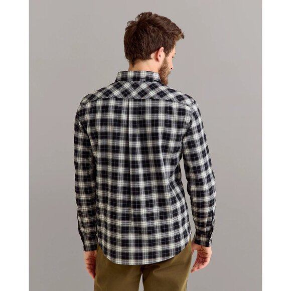 Billy Reid Navy Plaid Johns Button Down Long Sleeve Top Preppy Classic Mens L - Picture 10 of 11